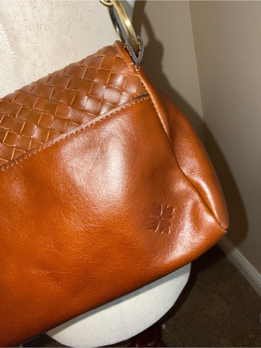 Patricia Nash Chestnut Braided Leather Shoulder Bag - Picture 4 of 8